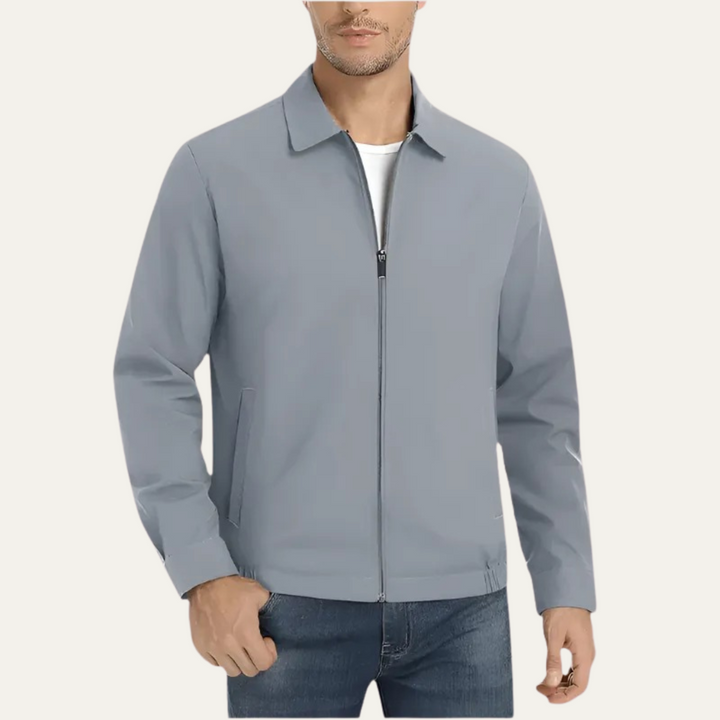 Mens Harrington Jacket Zip Front Minimalist Style