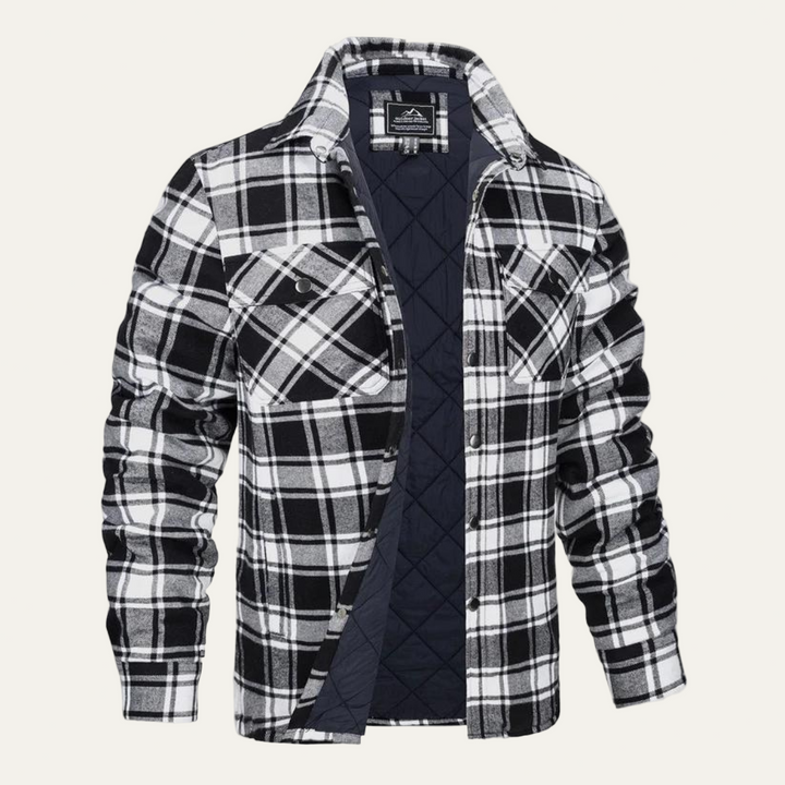 Mens Quilted Flannel Shirt Jacket Relaxed Fit