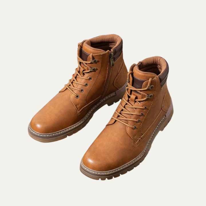 Mens Combat Boots Lace-Up Military Style Lug Sole