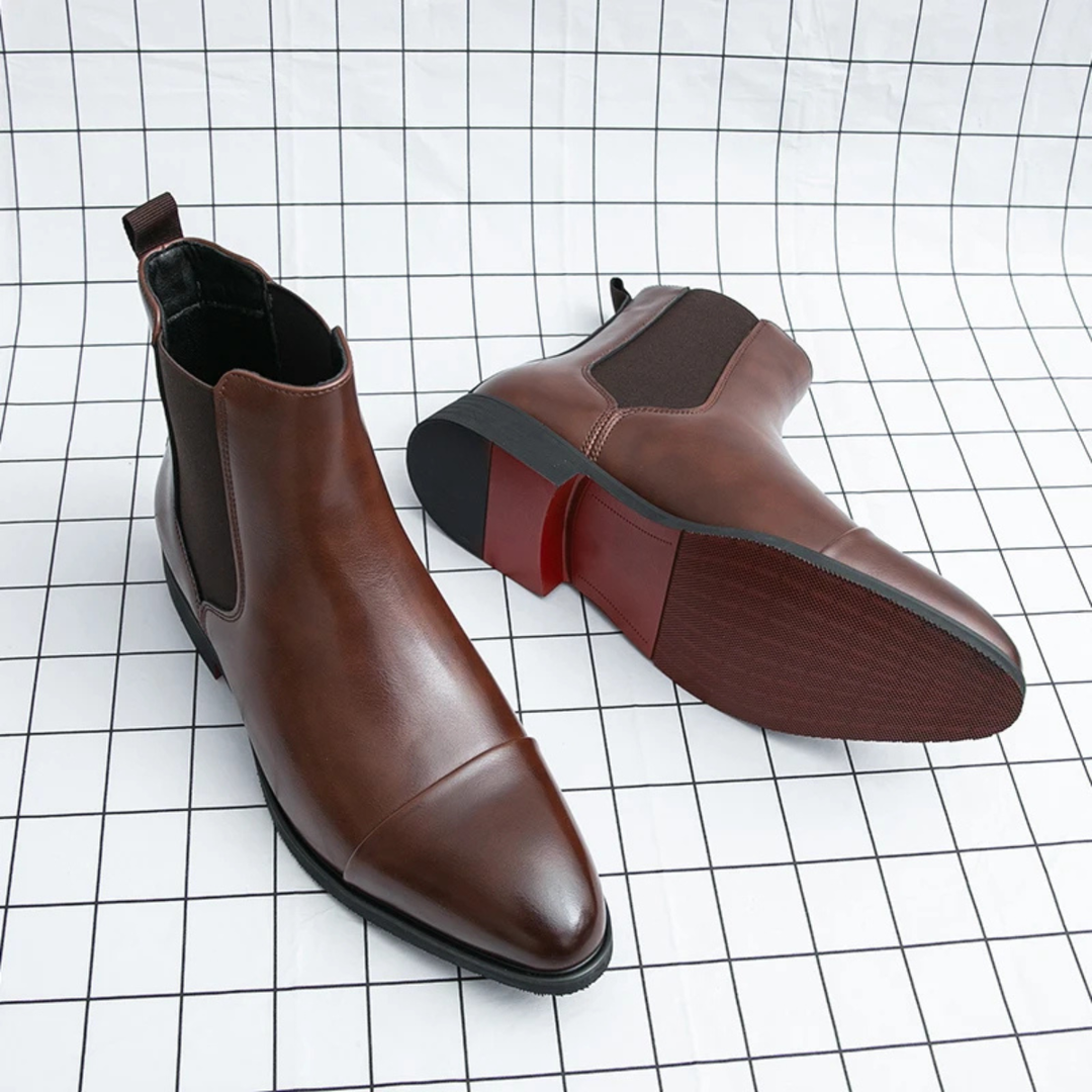 Mens Formal Leather Chelsea Boots with Sole