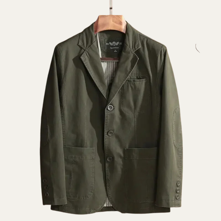 Mens Cotton Blazer Jacket Army Weight Classic Fit