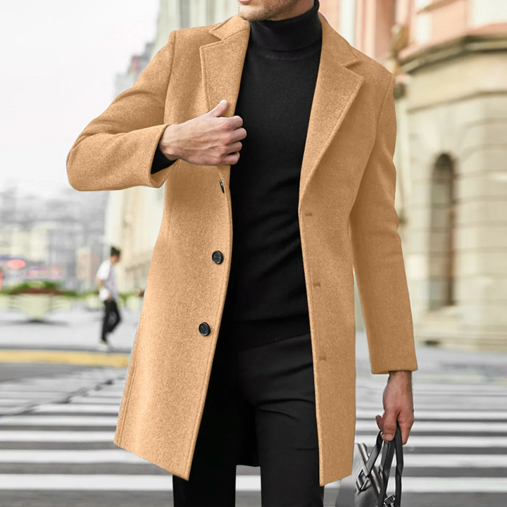 Mens Wool Blend Overcoat Slim Fit Winter