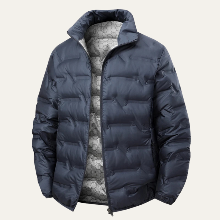 Mens Quilted Puffer Jacket Warm Insulated Winter
