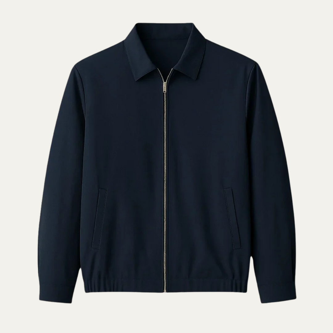 Mens Harrington Jacket Zip Front Minimalist Style