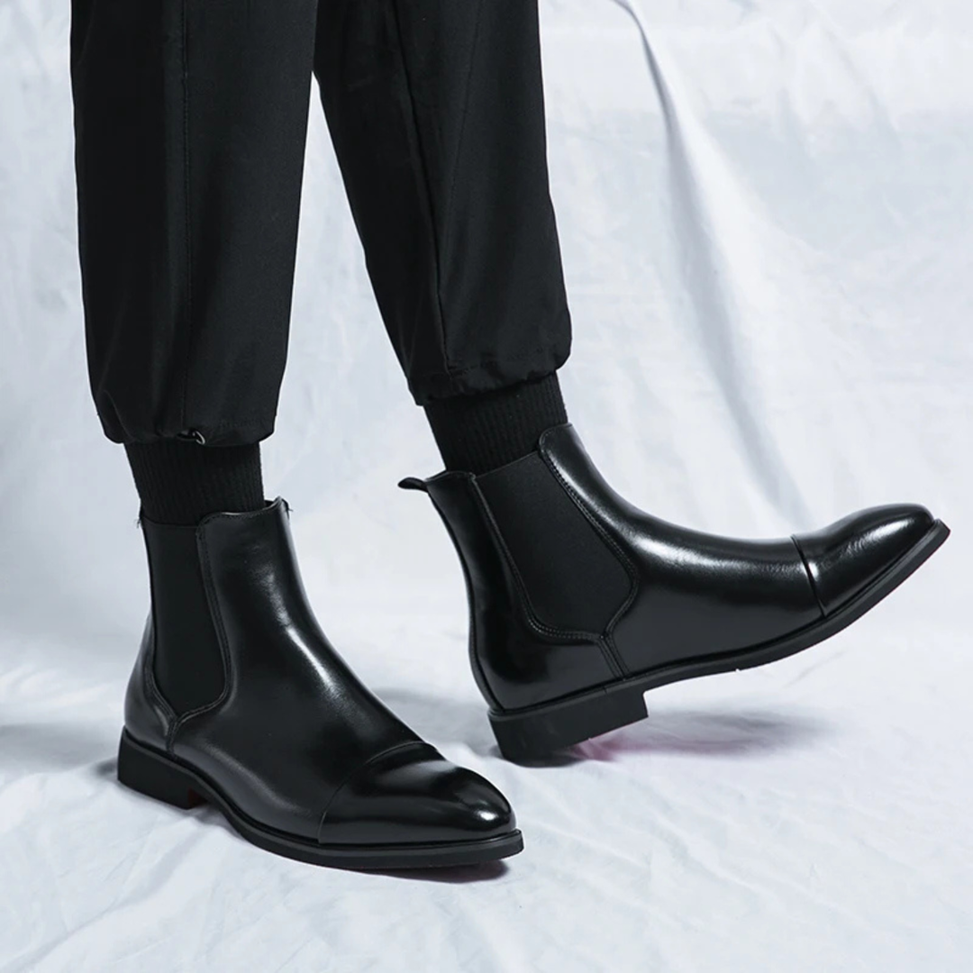 Mens Formal Leather Chelsea Boots with Sole