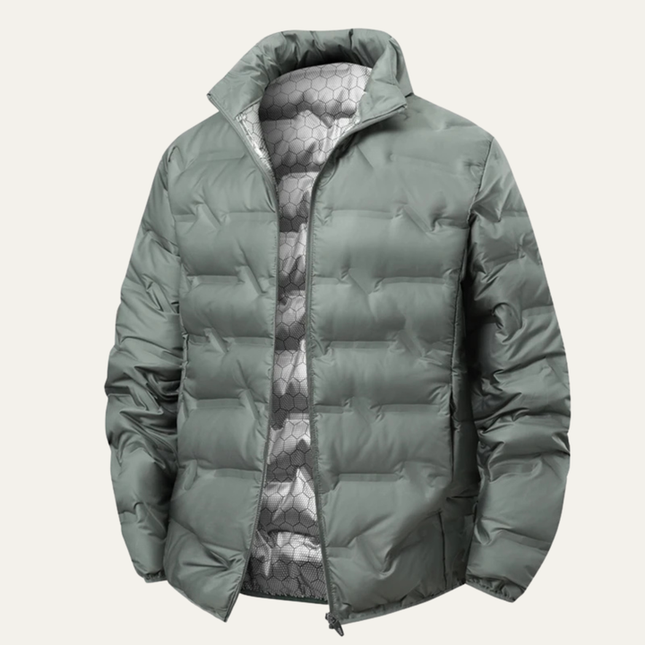 Mens Quilted Puffer Jacket Warm Insulated Winter
