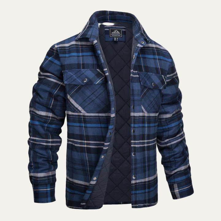 Mens Quilted Flannel Shirt Jacket Relaxed Fit
