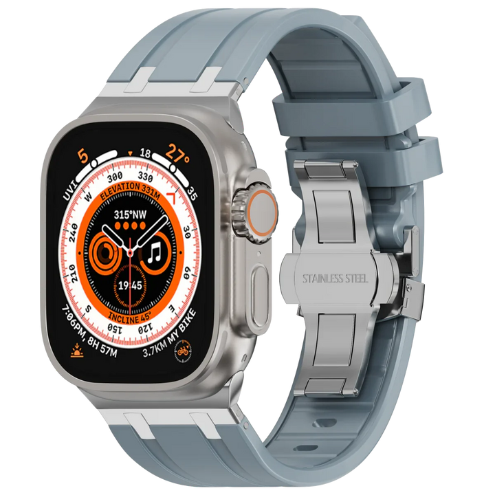 Unisex Silicone Apple Watch Band with Metal Clasp