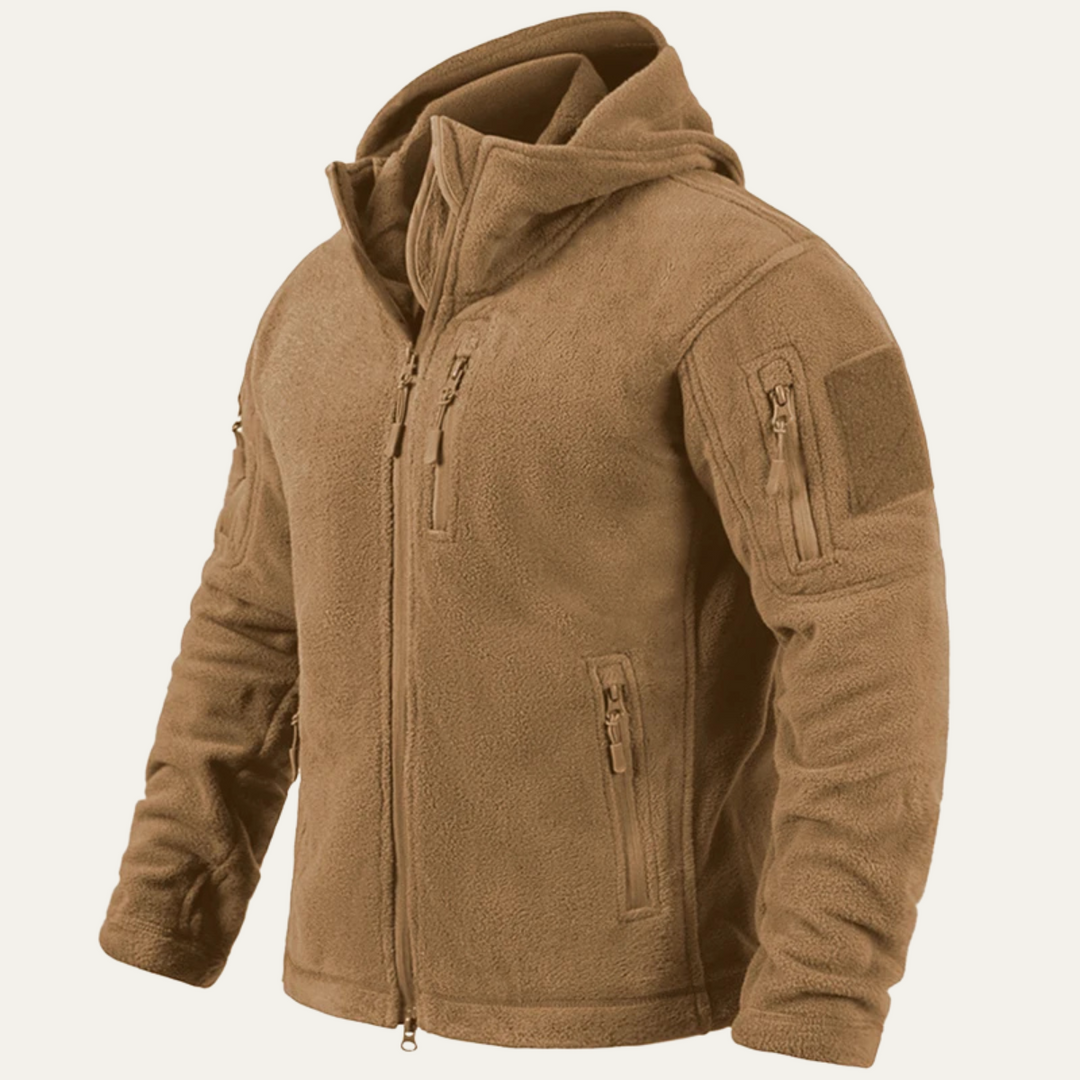 Mens Hooded Jacket Fleece Warm Tactical Fit