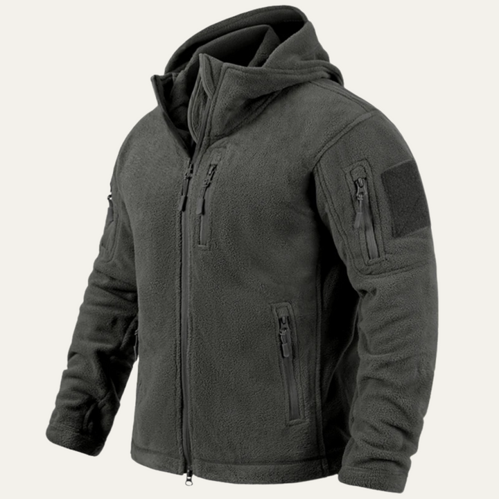 Mens Hooded Jacket Fleece Warm Tactical Fit
