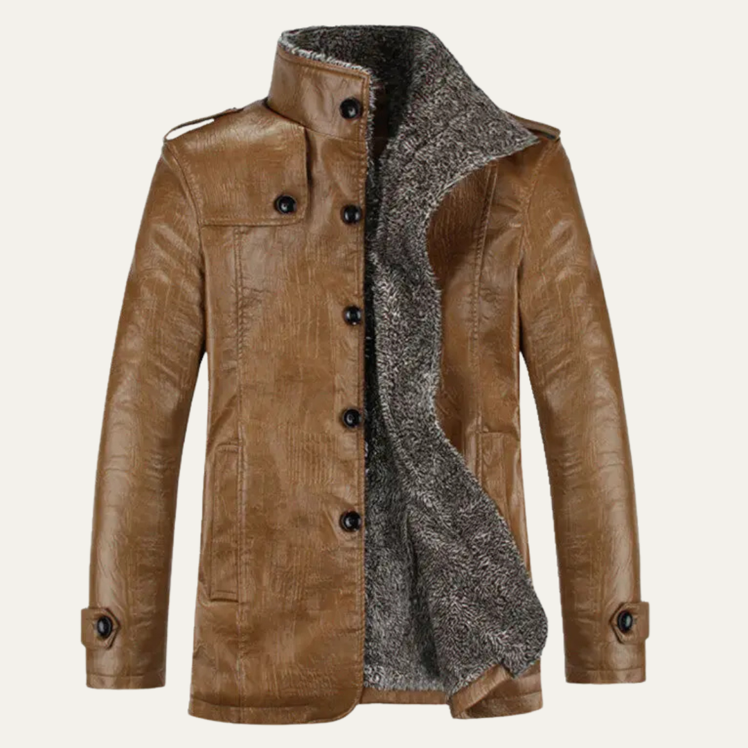 Mens Leather Jacket Fleece Lined Vintage Style - BritishMode