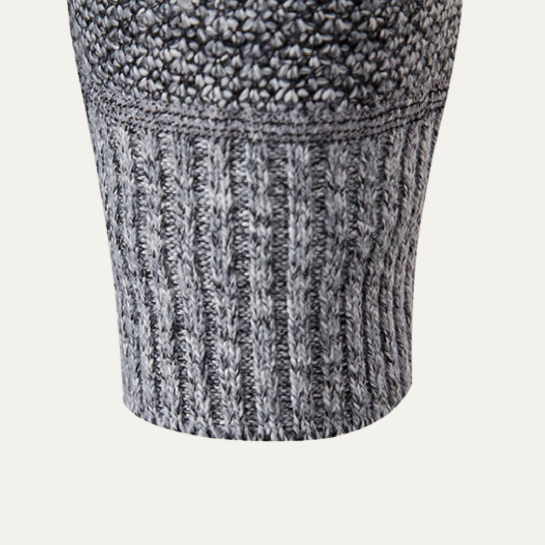 Mens Knit Zip Cardigan Warm Striped Fit