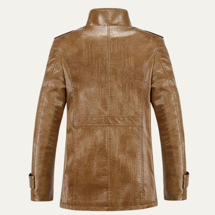 Mens Leather Jacket Fleece Lined Vintage Style