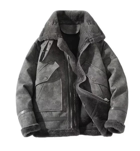 Mens Leather Biker Jacket Warm Comfortable Fit - BritishMode