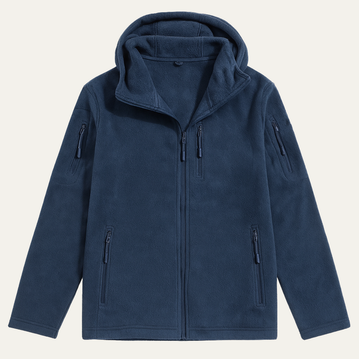 Mens Hooded Jacket Fleece Warm Tactical Fit - BritishMode