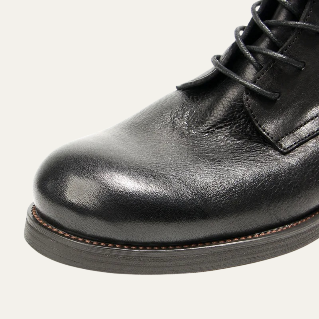 Mens Leather Casual Lace-Up Boots Retro Style