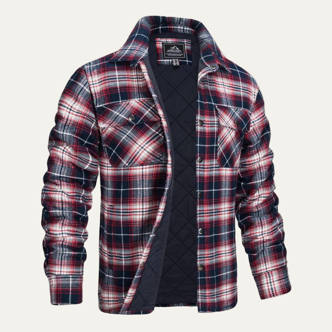 Mens Quilted Flannel Shirt Jacket Relaxed Fit