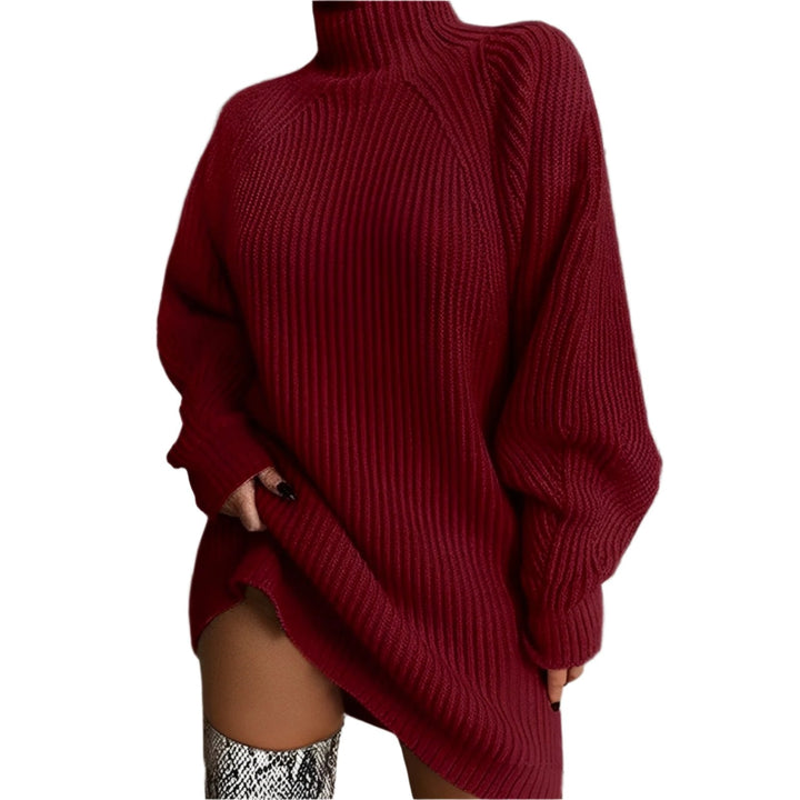 Womens Oversized Turtleneck Sweater Knit Winter Fit