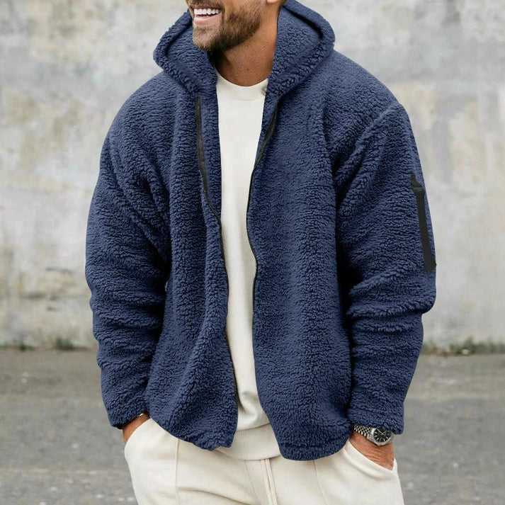 Mens Hooded Zip-Up Jacket Retro Style - BritishMode