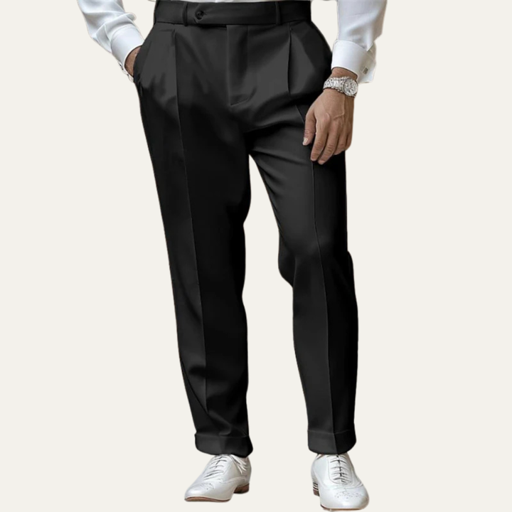Mens Slim Fit Dress Trousers Casual Straight