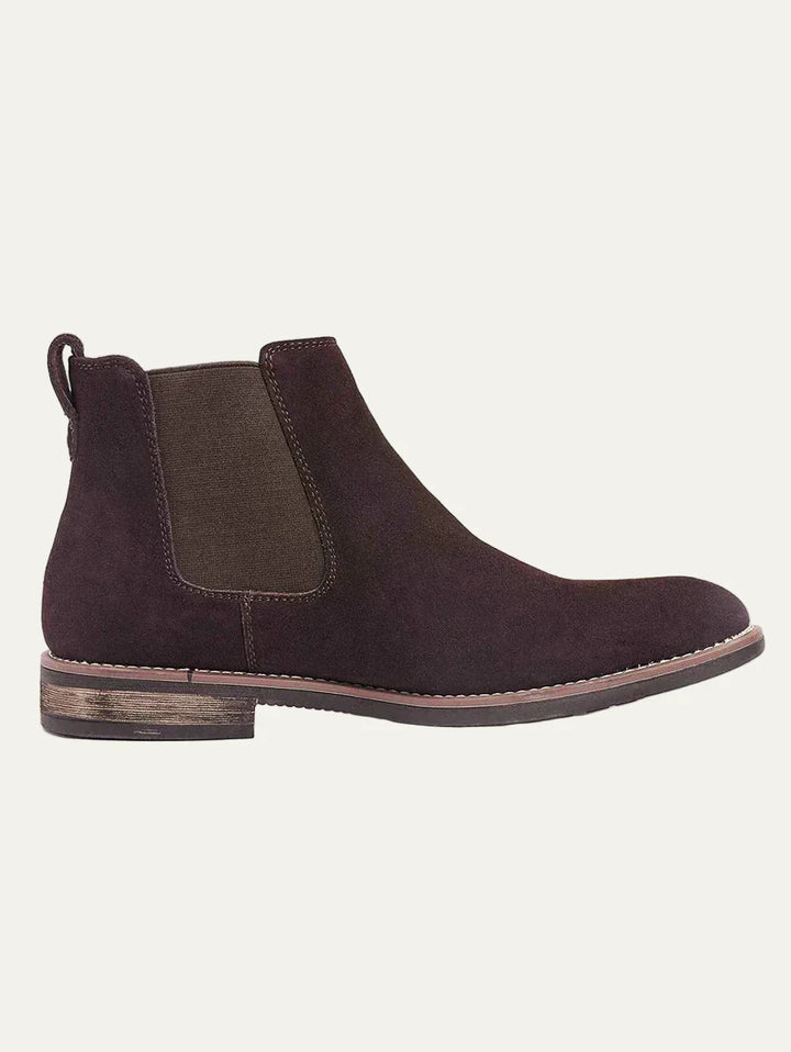 Mens Chelsea Boots Leather Rugged Thick Sole