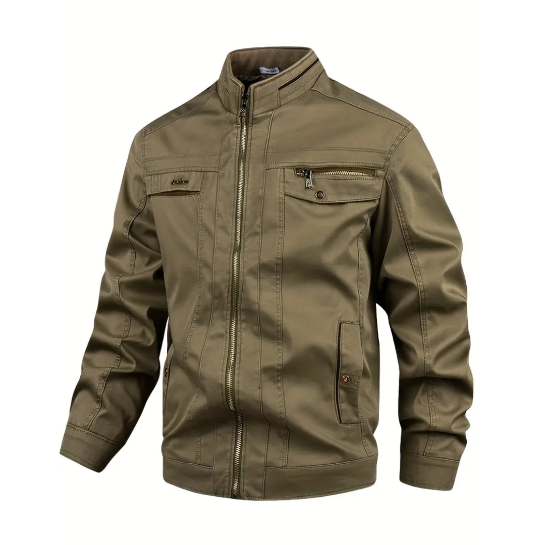 Mens Cotton Jacket Windproof Water-Repellent Field Style