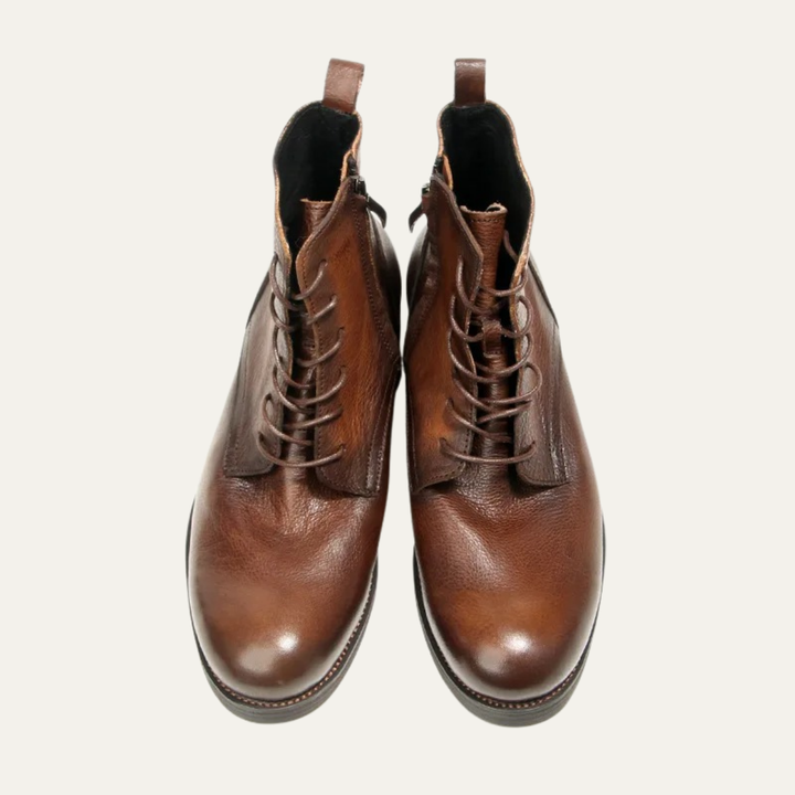 Mens Leather Casual Lace-Up Boots Retro Style
