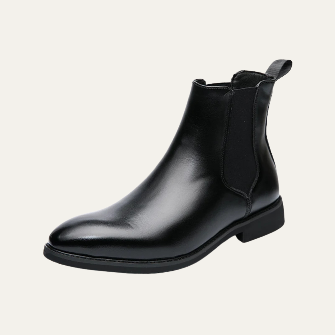 Mens Leather Ankle Dress Boots Polished Classic Style
