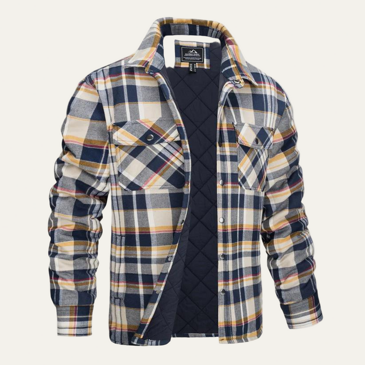 Mens Quilted Flannel Shirt Jacket Relaxed Fit