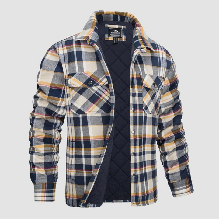 Mens Lumberjack Jacket with Warm Lining Checkered Pattern