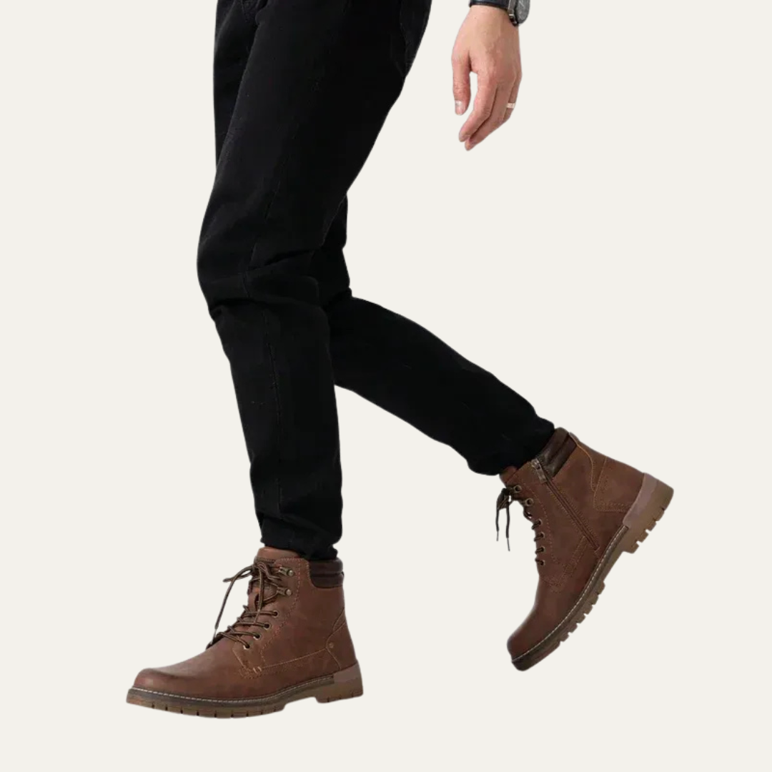 Mens Combat Boots Lace-Up Military Style Lug Sole
