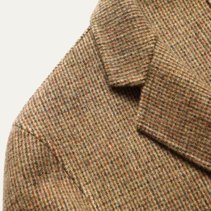 Mens Wool Tweed Blazer Checked Classic Fit
