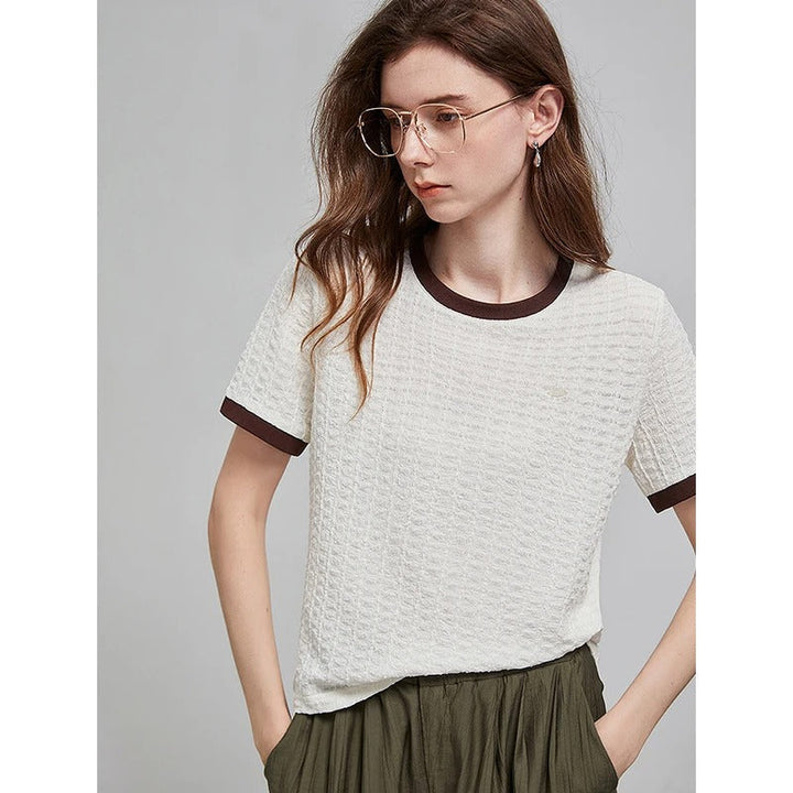 Unisex Crew Neck T-Shirt Textured Classic Fit - BritishMode