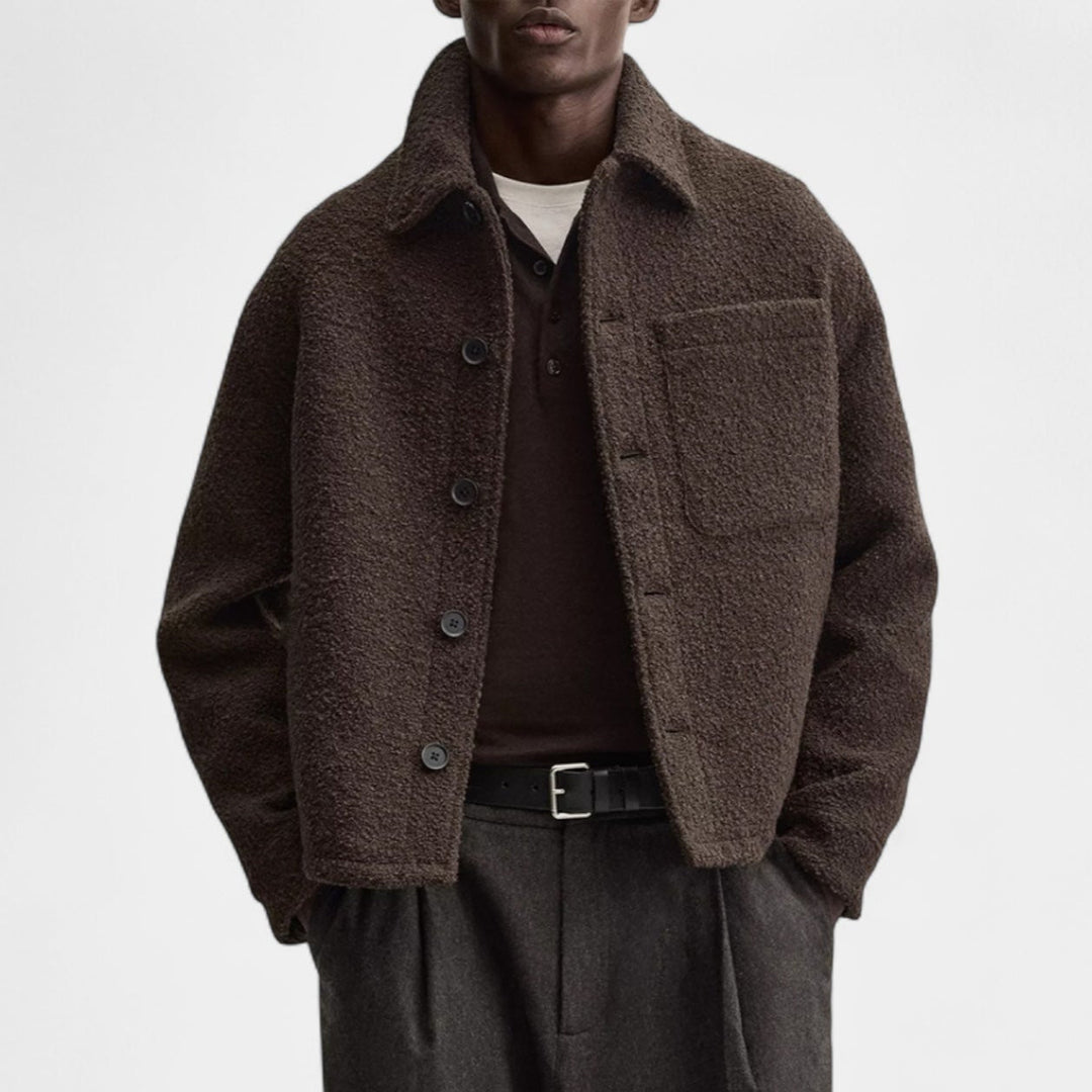 Mens Wool Shirt Classic Fit Warm Layering