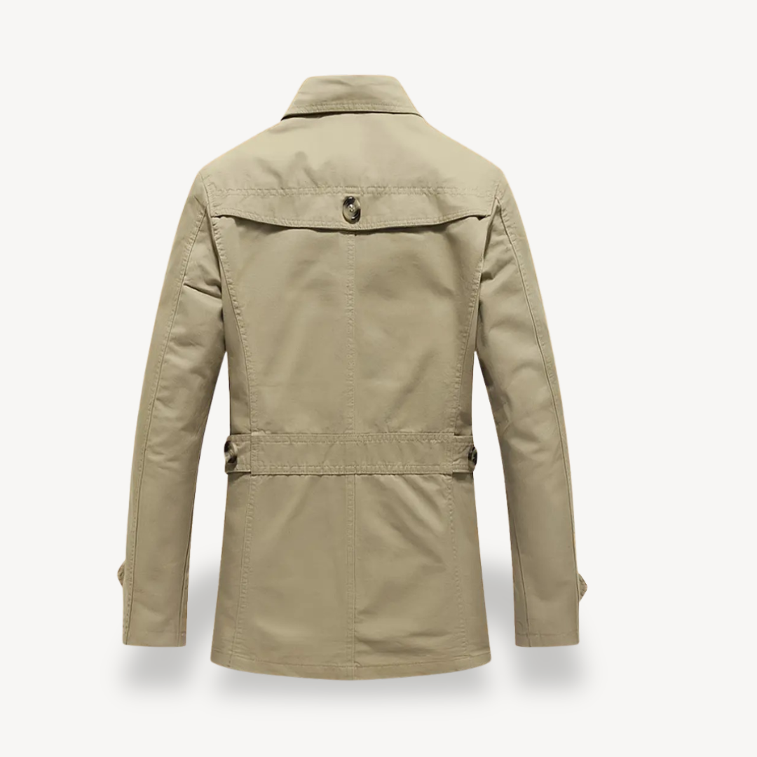 Mens Trench Coat Cotton Blend Classic Fit