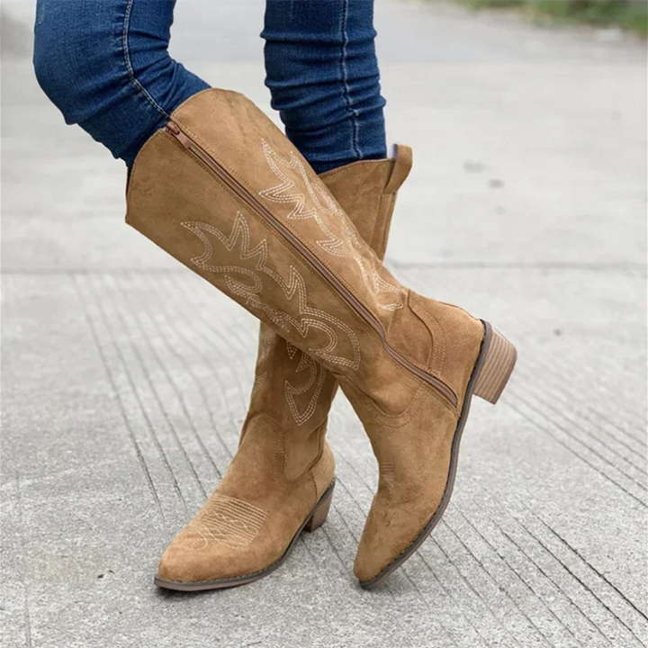 Womens Cowboy Boots Leather Stylish Fit - BritishMode
