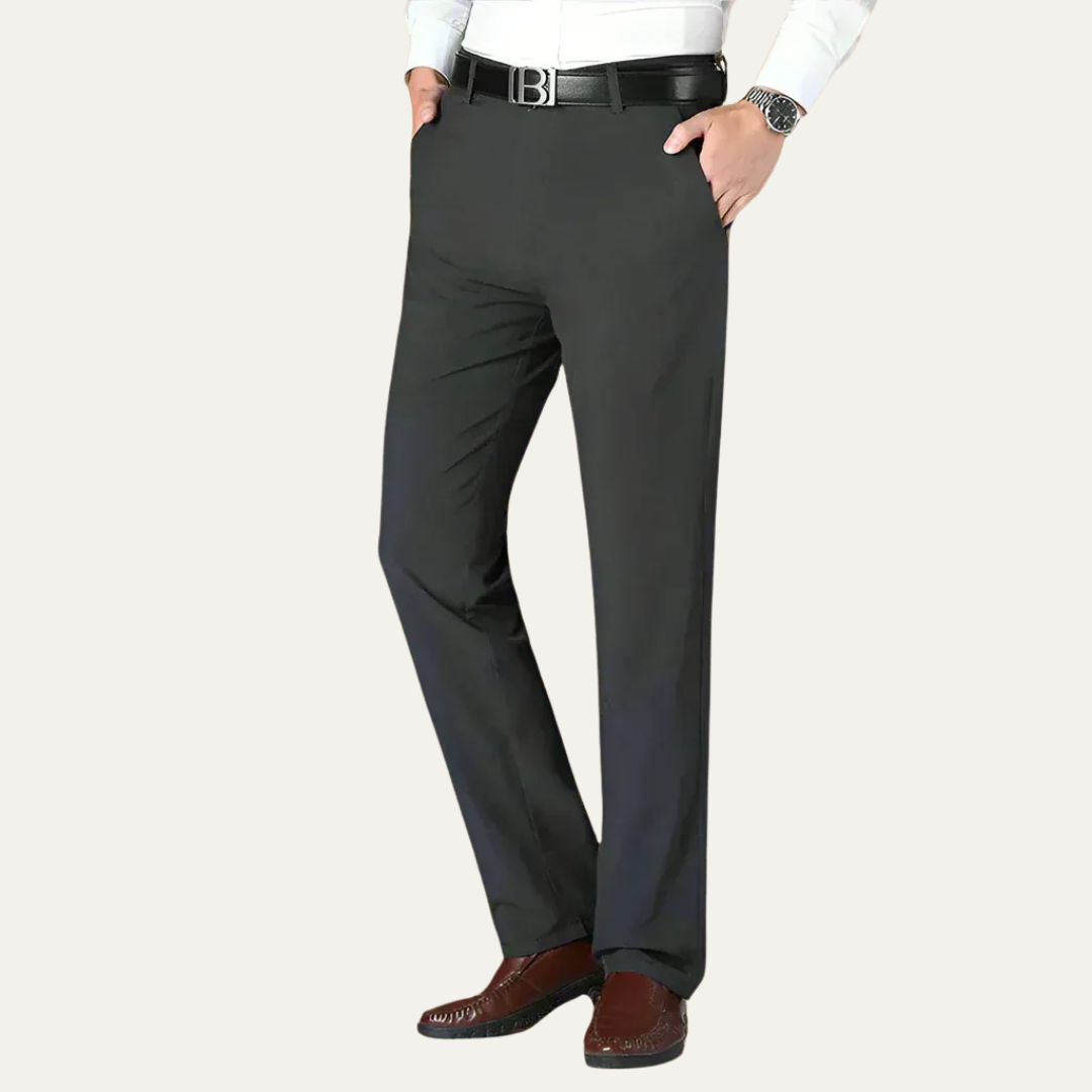 Mens Dress Trousers Tailored Straight Leg