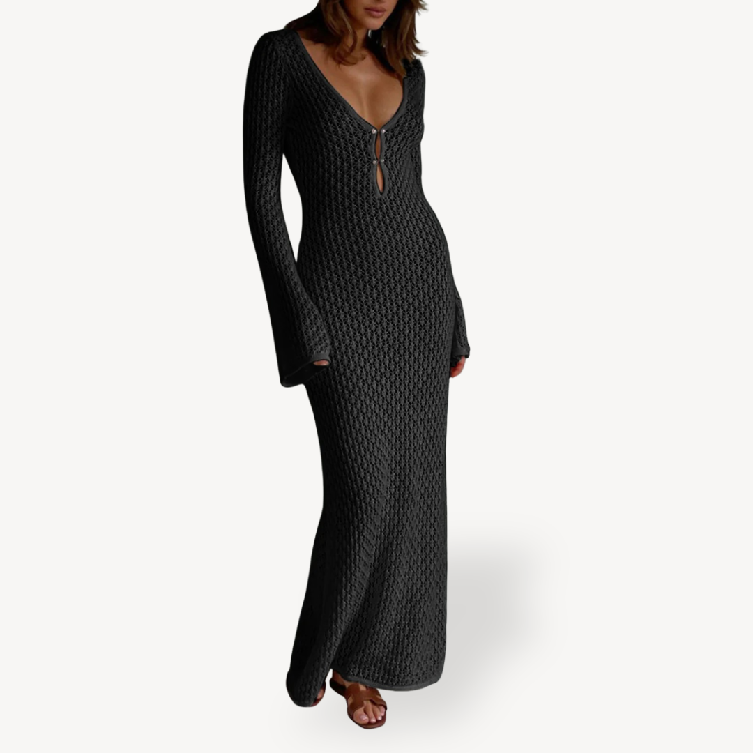 Womens Knit Maxi Dress Beach Coverup Relaxed Fit
