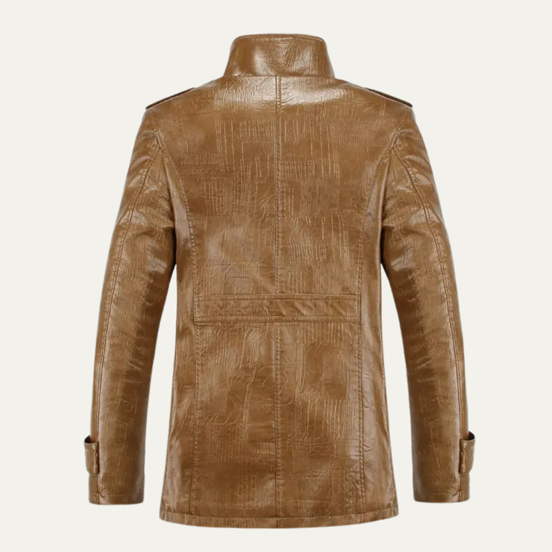 Mens Leather Jacket with Fleece Lining Winter Style
