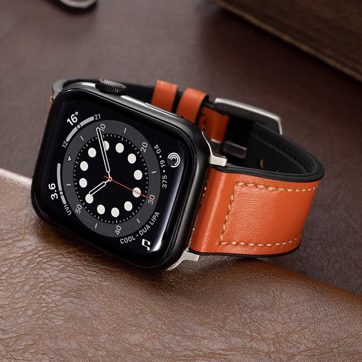 Unisex Leather Smartwatch Strap Compatible with Apple Watch