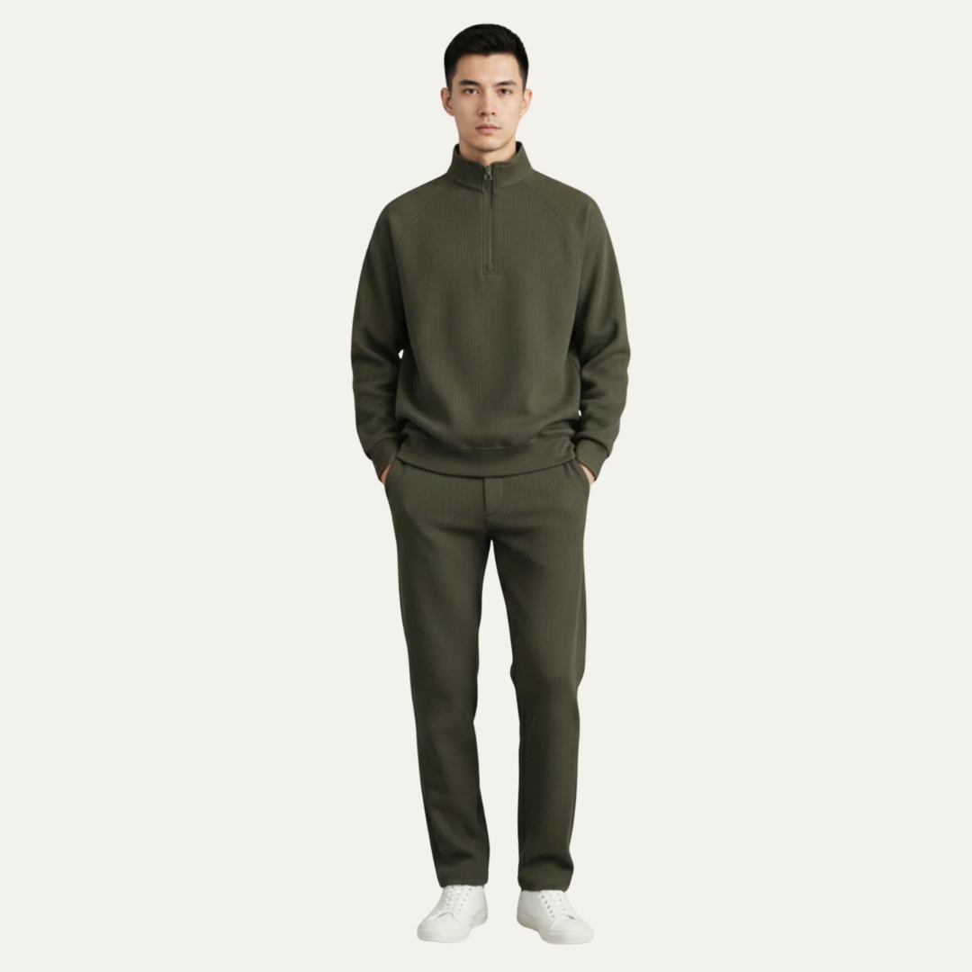 Mens Quarter Zip Sweater Soft Fleece Fit
