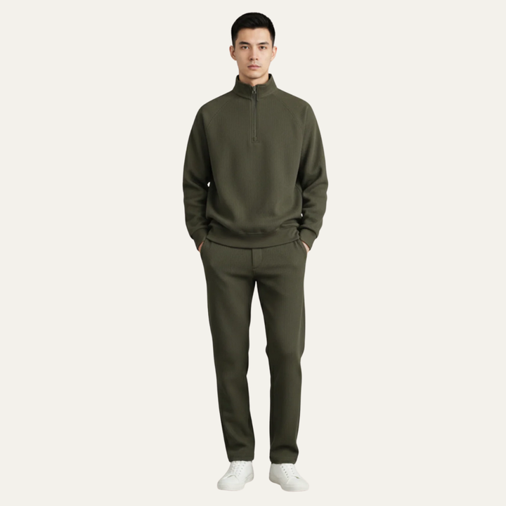 Mens Quarter Zip Sweater Soft Fleece Fit