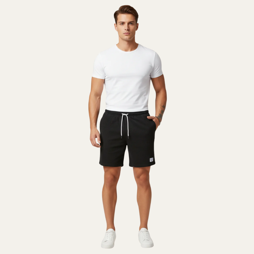 Mens Casual Shorts Drawstring Mid-Thigh Length