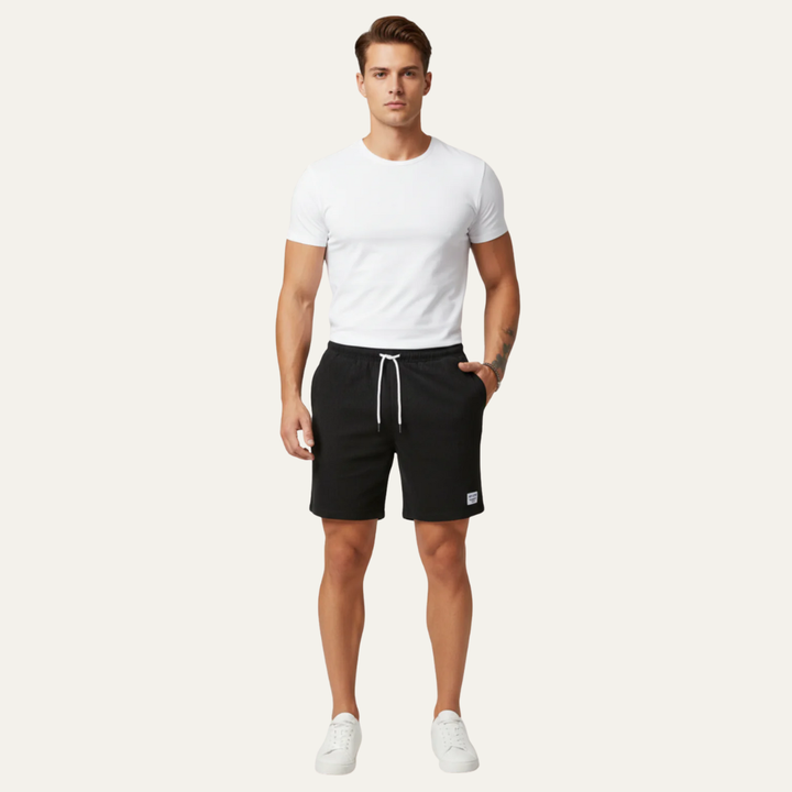 Mens Casual Shorts Drawstring Mid-Thigh Length