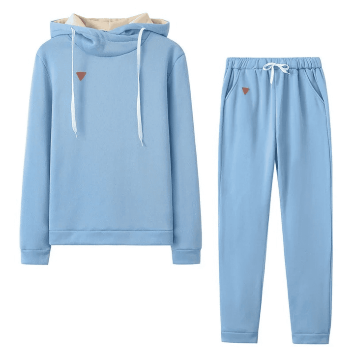 Womens Hoodie Set Relaxed Fit Cotton Blend