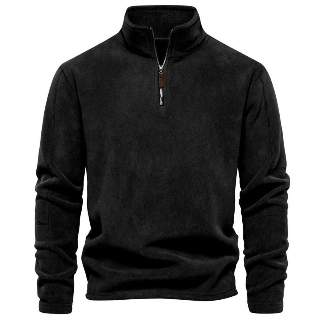 Mens Quilted Pullover with Funnel Neck