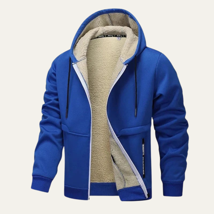 Mens Zip Hoodie Sherpa Lined Heavyweight