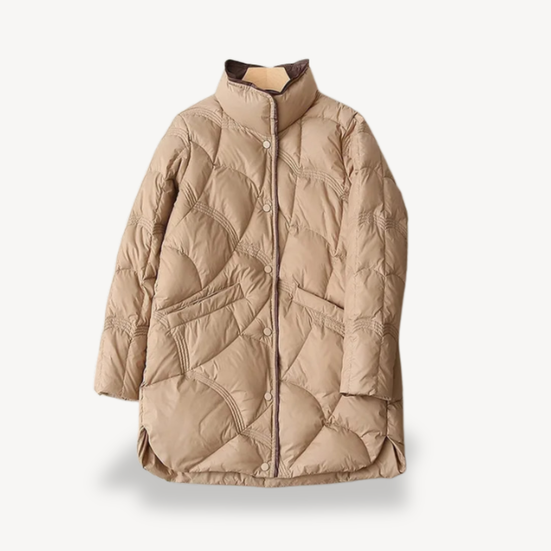 Womens Quilted Down Puffer Jacket Insulated Warm Fit