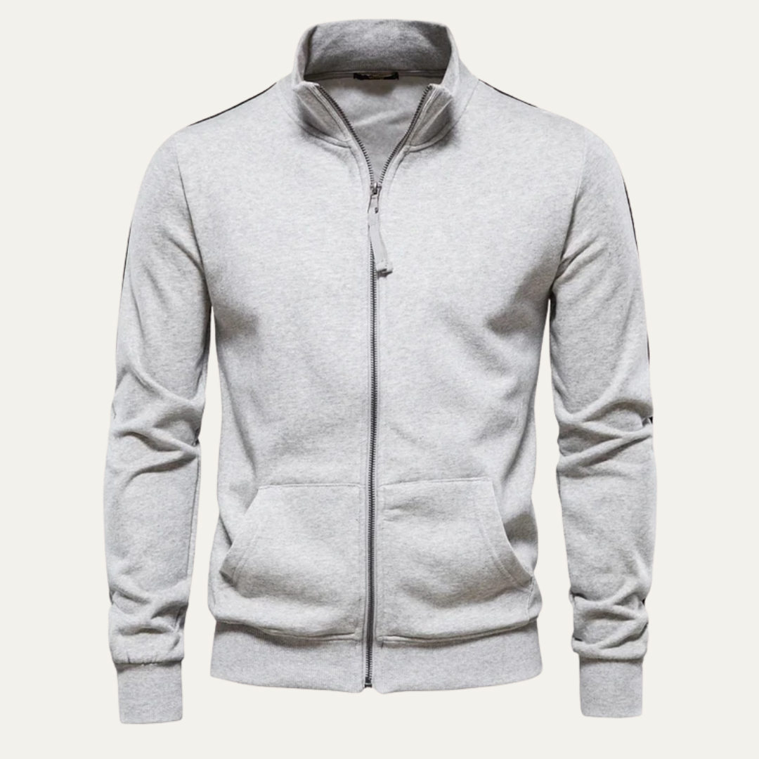 Mens Track Jacket Full Zip Clean Sleeve Design