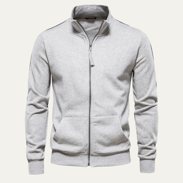 Mens Track Jacket Full Zip Clean Sleeve Design
